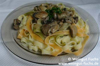 Champignons in Verjus-Sahnesauce